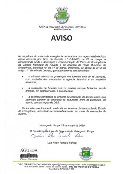 Aviso cemitério