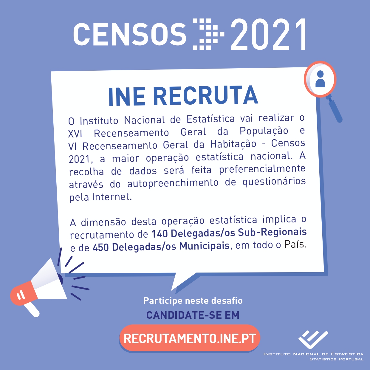 CENSOS 2021 - RECRUTAMENTO DE DELEGADAS/OS SUB-REGIONAIS e DELEGADAS/OS MUNICIPAIS
